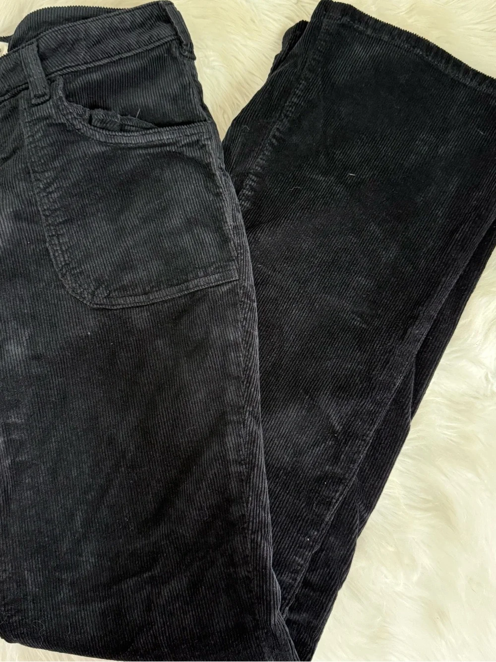 Pilcro Anthropologie Corduroy Flare Pants Black Size 29 High Rise